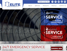 Tablet Screenshot of eliteheatingandair.com